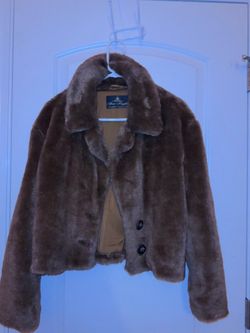 Free People Brown Faux Fur Jacket - Women