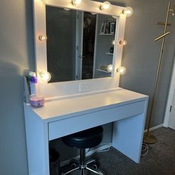 White Wood Vanity 