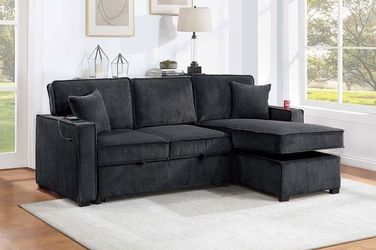 New Black Convertible Sectional Sofa And Storage Reversible Chaise Set Sofa Bed Sofabed Fabric Couch Modern Sleeper Small Living Room Space Saving
