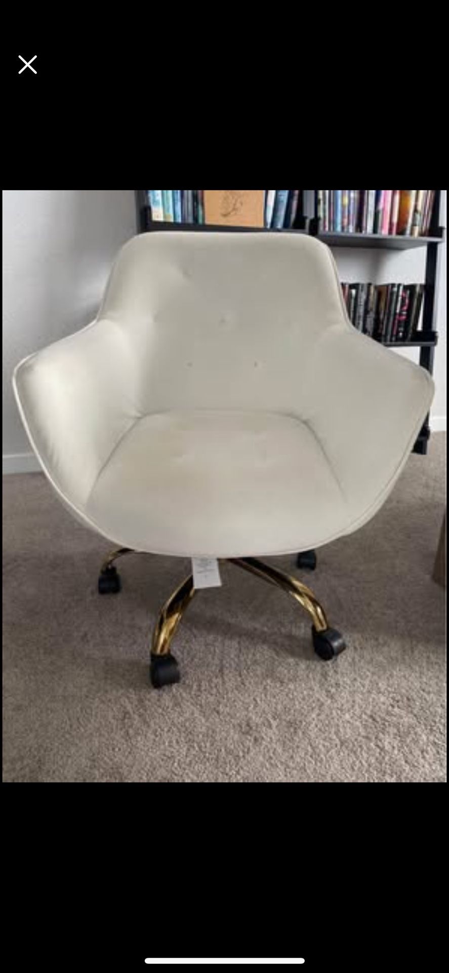 White Fabric Desk Chair