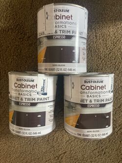Rust-Oleum Cabinet Transformations & Trim Paint, Espresso, Quart Cabinet paint, Smooth durable finish, Easy-clean coating, Quick dry formula, For cabi