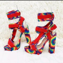 Happy Tie-dyed Platform Heels 5.5