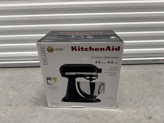 KitchenAid Deluxe Series 4.5 Quart Tilt-Head Stand Mixer with Stainless Bowl, Black Matte, KSM97BM