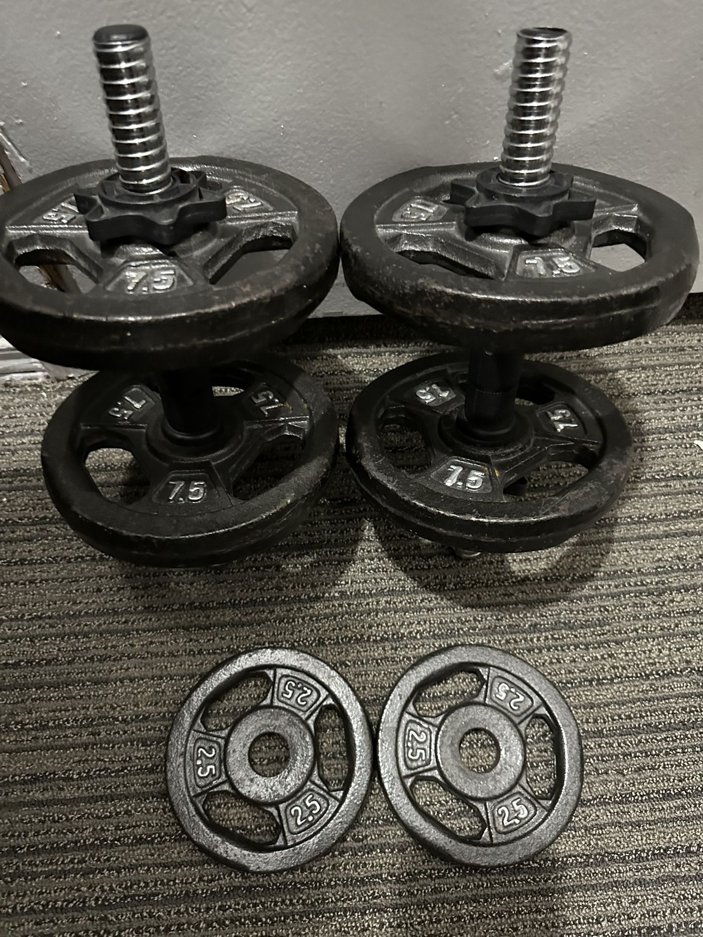 Adjustable Dumbbell Set - 35 lbs Total (Like New)