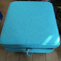 Blue Turquoise OTTOMAN like New with STORAGE