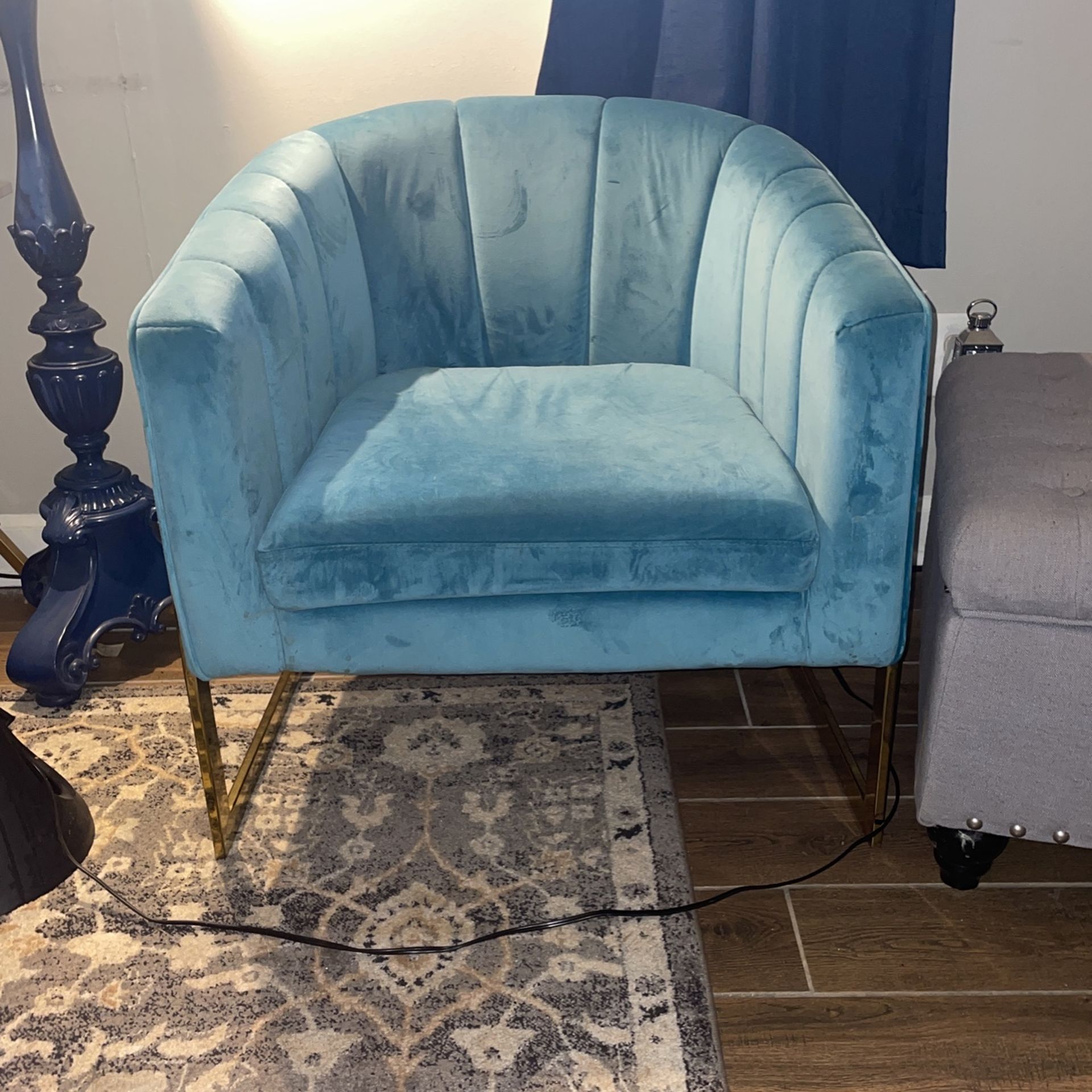 Turquoise/Gold Arm Chair for Sale in Mount Holly, NC OfferUp