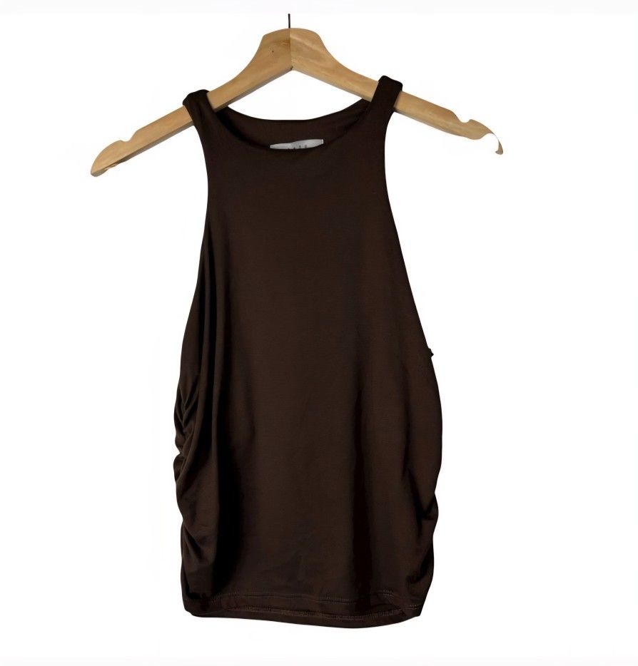 Womans Brown High Neck Tank Top