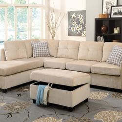New Sectional Sofa Couch Ottoman 