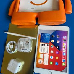 Apple iPad mini 5 (5th Generation/7.9” retina/ IOS 18/ 2019 Model ) 64GB with stylus pen, kids case & Accessories 
