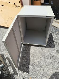 Metallic File Cabinet On Wheels