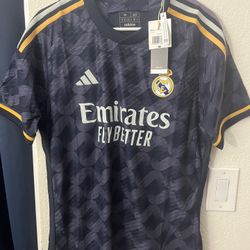 2023/2024 Adidas Real Madrid Authentic Away Soccer Jersey Dark Navy Player M
