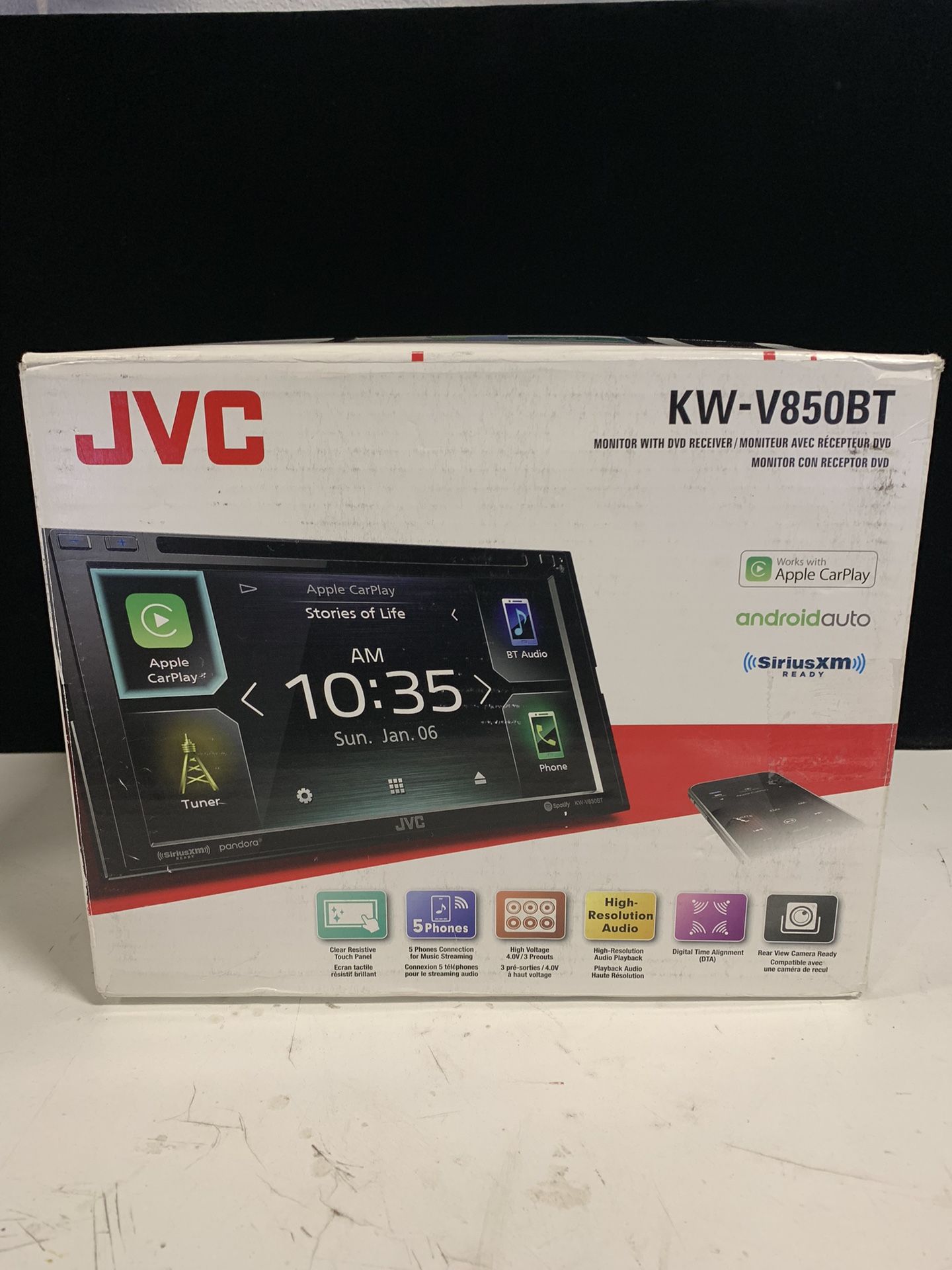 JVC KW-V850BT 6.8” BT/CD/DVD Touchscreen Stereo (Apple CarPlay / Android Auto)