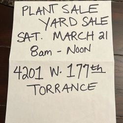 Plant Sale/ Yard Sale