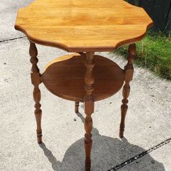 Vintage Round Maple Side Table