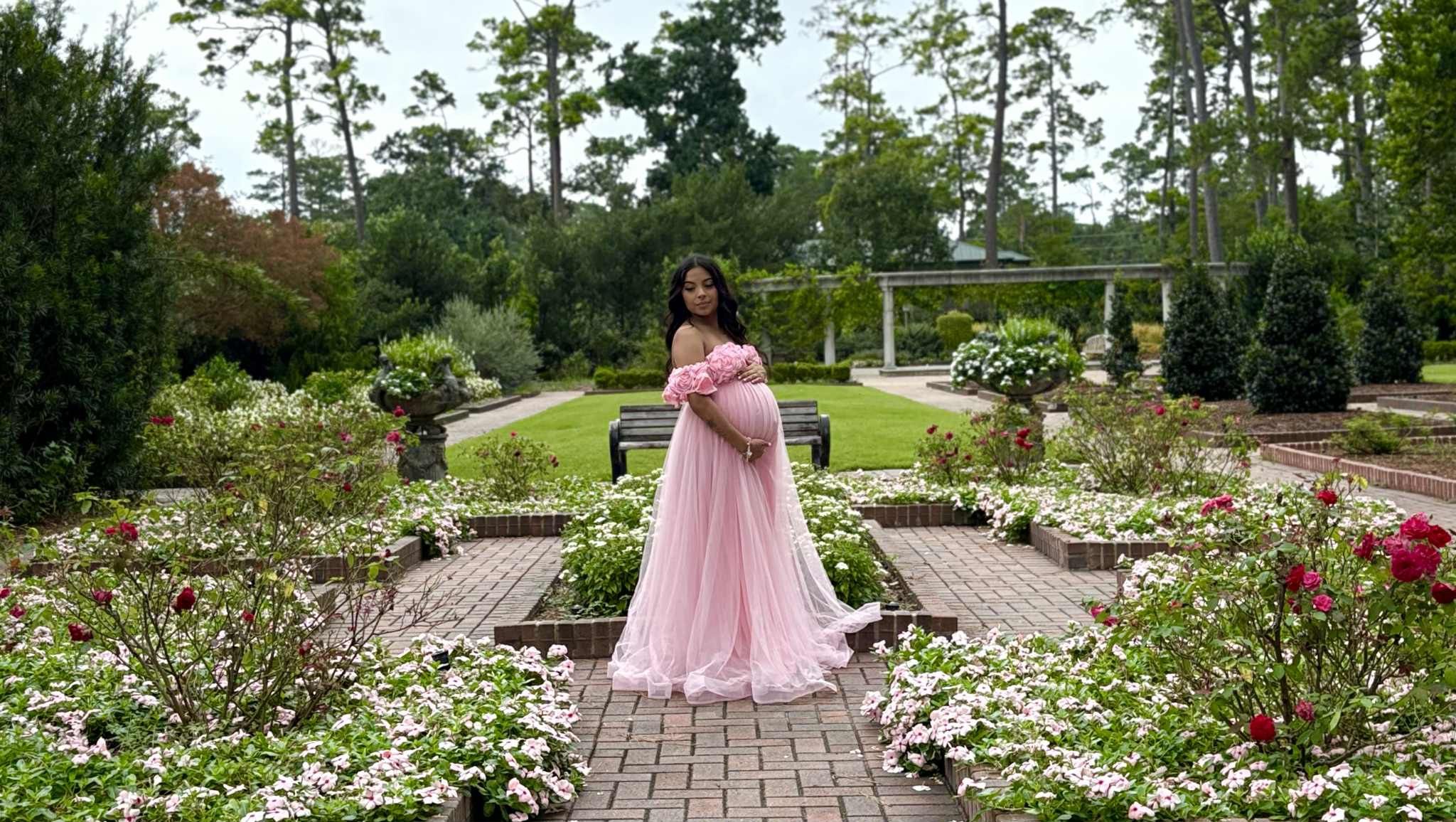 Pink maternity dress
