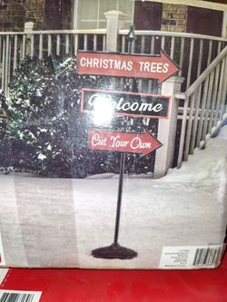 Christmas Trees 36 Inch Metal Sign Pole