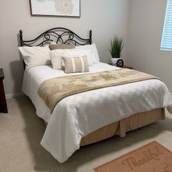 Queen, headboard and frame