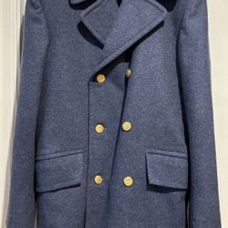 Vintage Men’s Heavy Gray Wool Overcoat