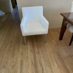 Pottery Barn White Linen Chair 