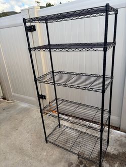 5-Tier Black Wire Storage Shelving Unit
