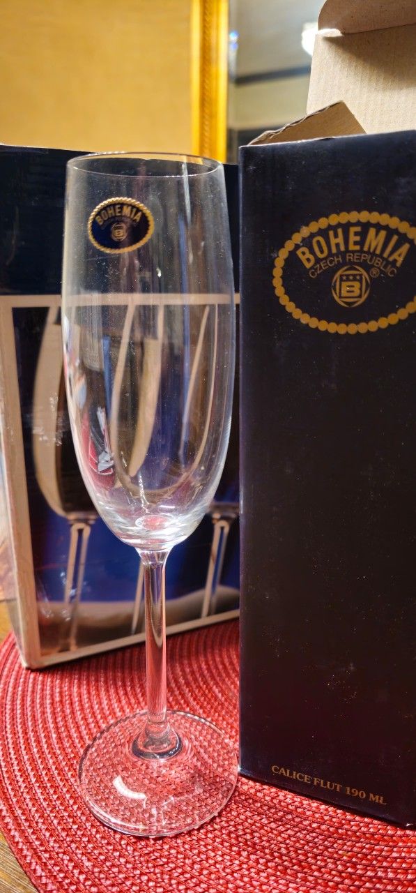 ** 4 Boxes Bohemia Champagne Crystal Glasses**($40ea Box)