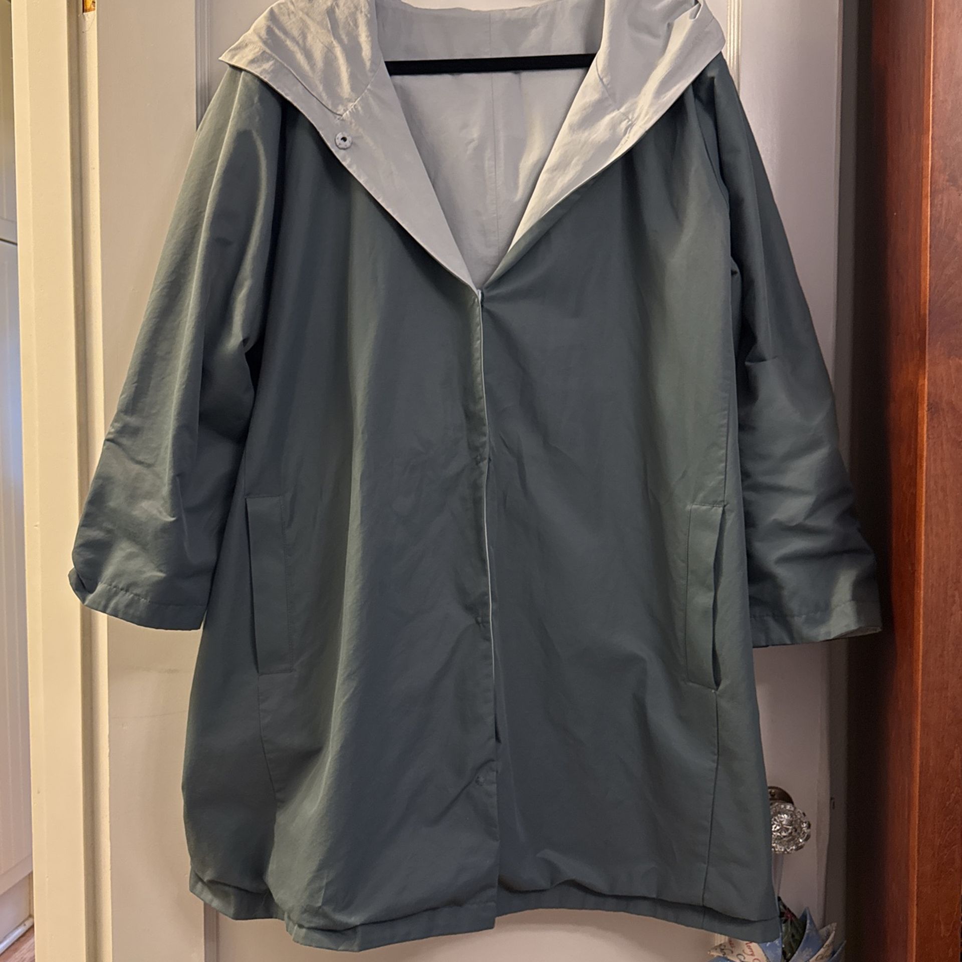 Eileen Fisher Reversible Rain Coat 2X