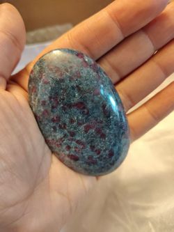 Ruby in Kyanite palm stone