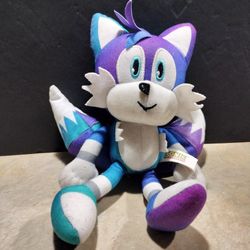 Gradient Sonic The Hedgehog Tails Plush Doll Toy 9" Blue Purple