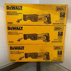 $140 Each. New DEWALT 20V MAX Cordless Reciprocating Saw (Tool Only)