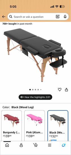 Massage table