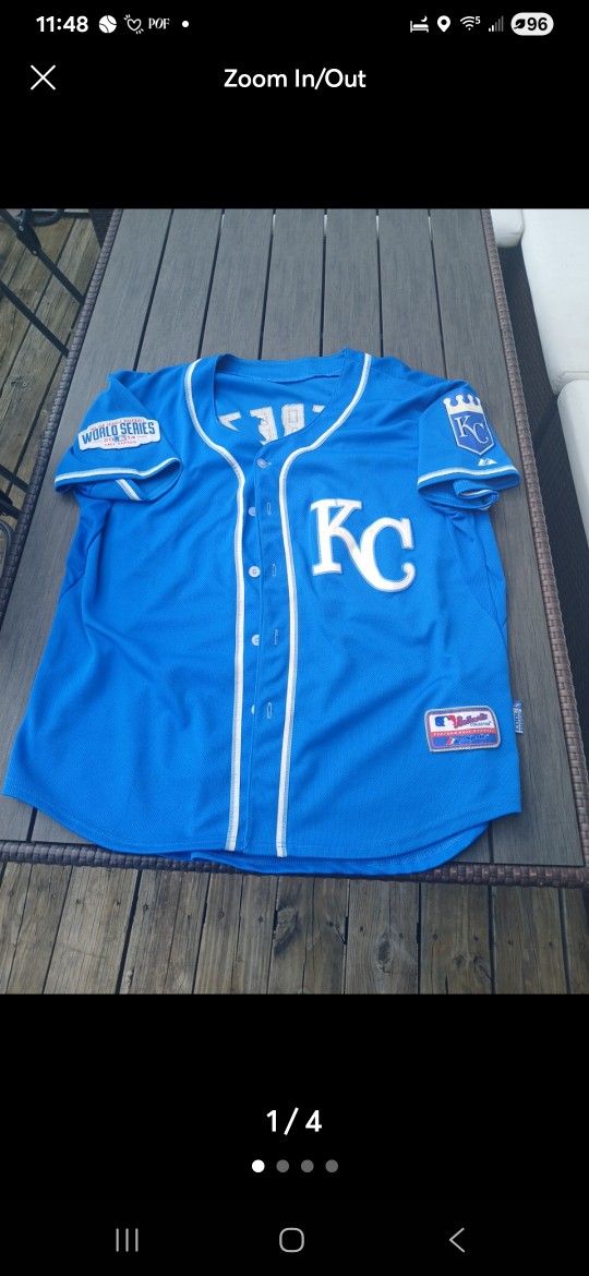 Royals Salvador Perez 2014 Kansas City Royals World Series Men’s L Jersey rare