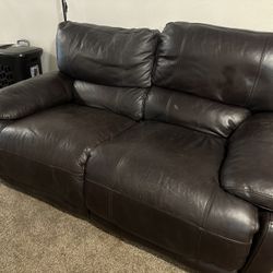 Leather Dual Reclining Loveseat