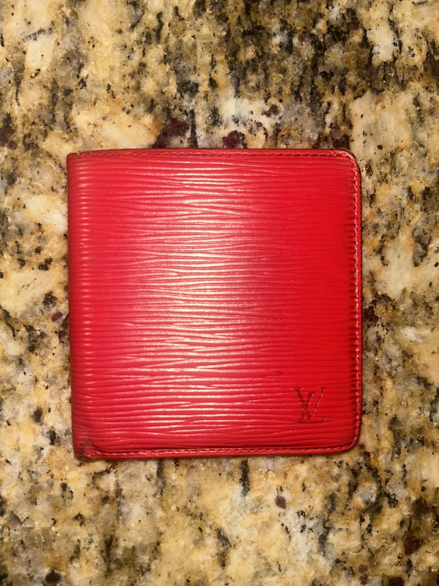 Men’s Red Epi Leather Bi Fold Louis V