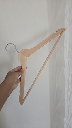 Wooden hangers, varying styles