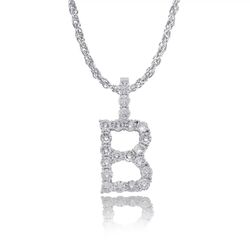 HipHop Stainless Steel Alphabet Letter CZ Neckalce Jewelry Rope Chain
