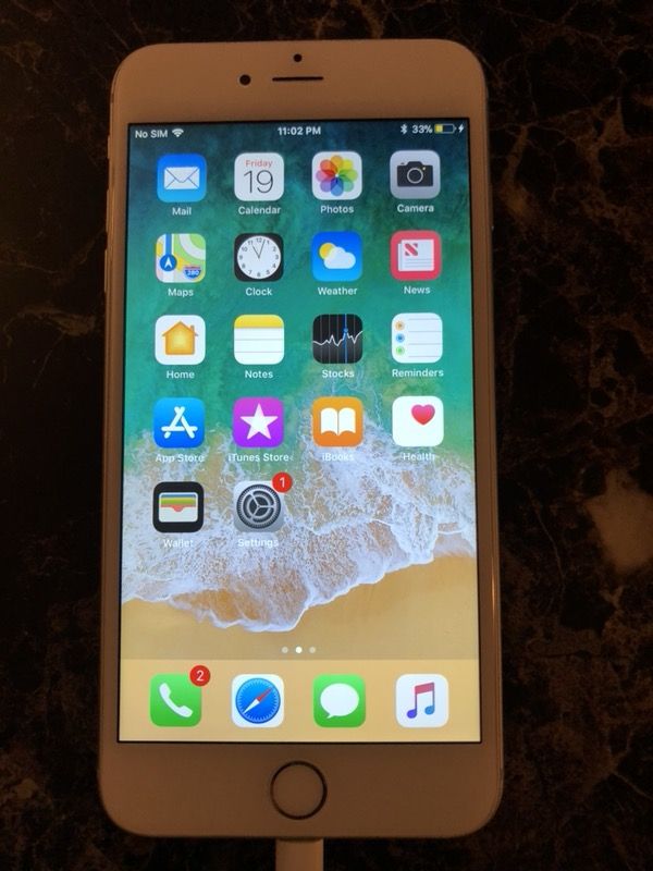 Apple iPhone 6+ Plus 64Gb silver - At&t, cricket, H2O & straight talk