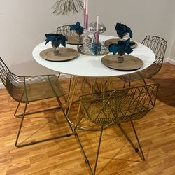 4 piece Gold & White dining set