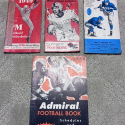 Lot Of 4 Vintage Football Handbook/Schedules
