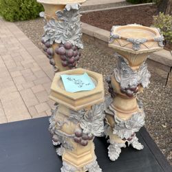 3 Candlesticks Pedestals Home Decor