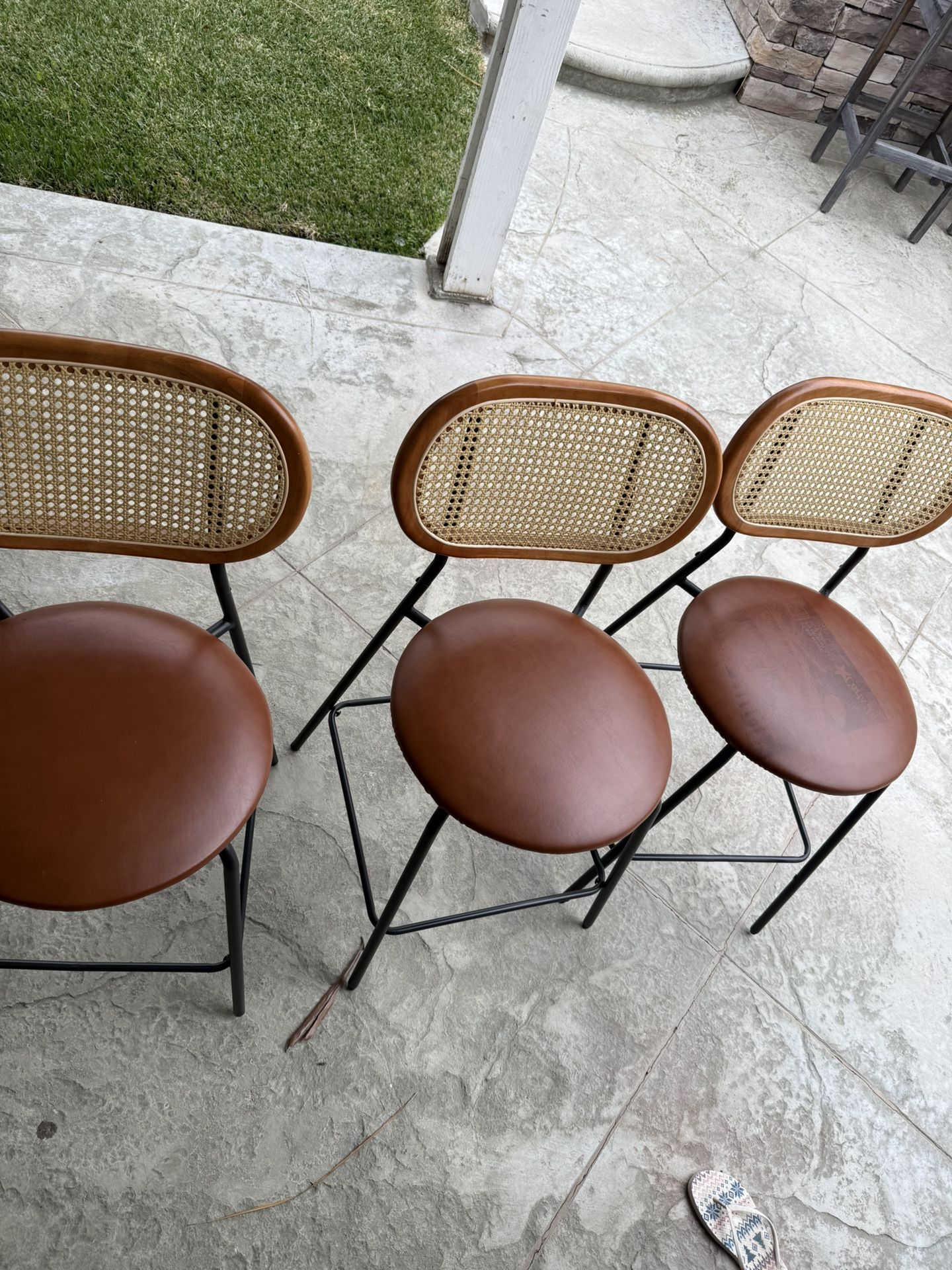 Leather bar stools.