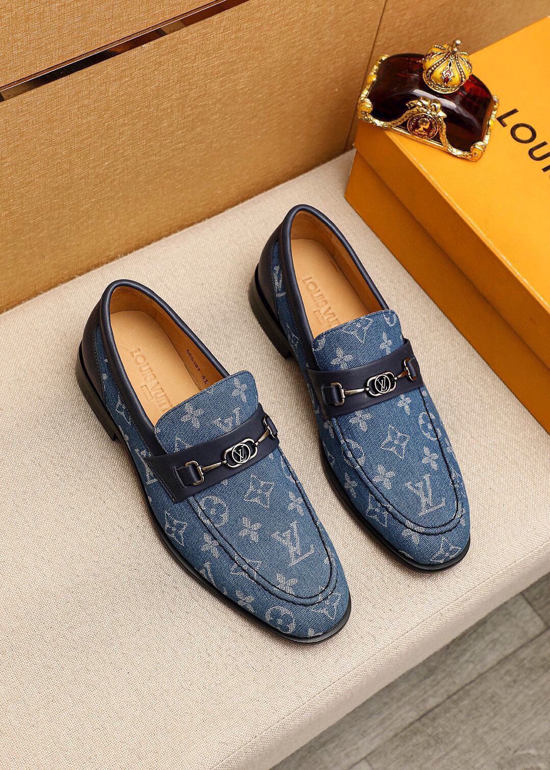 LV Men’s Leather Shoes With Box New