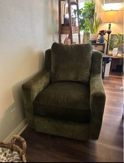 Small Green velvet swivel chair