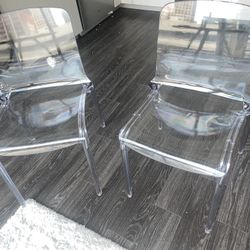 Set Of Two Clear Chairs 