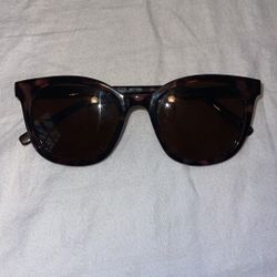 Women's Tortoise Shell Print Crystal Plastic Square Sunglasses