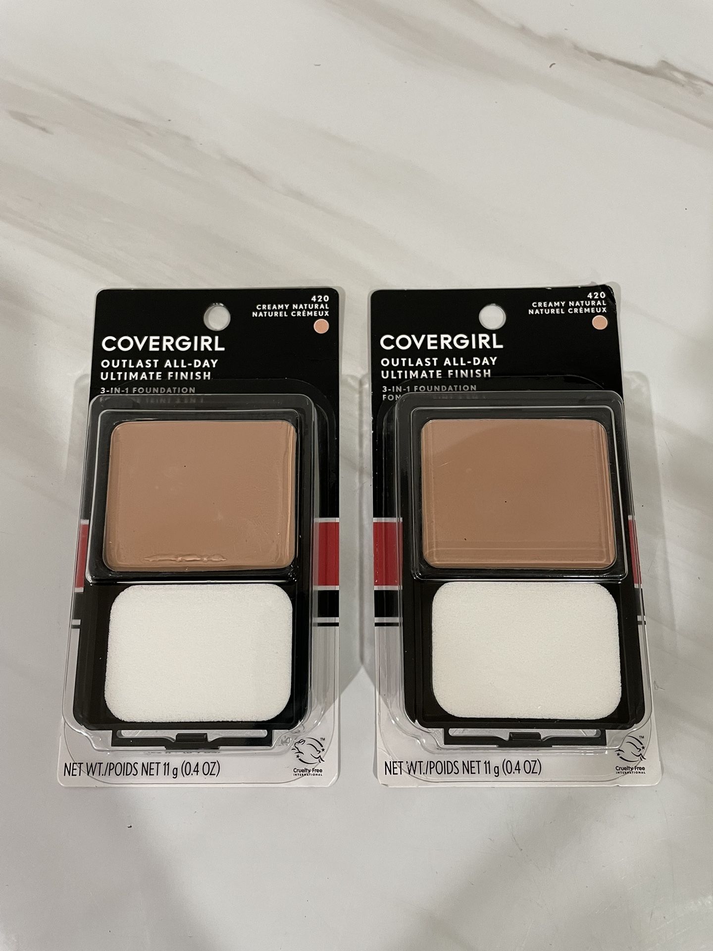 Brand new COVERGIRL Outlast All-Day Ultimate Finish 3-in-1 Foundation, 420 Creamy Natural ($4 Each/2 For $6)