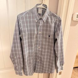 Brooks Brothers Light Blue and Navy Plaid Button-Down Shirt