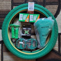 NEW Bicycle Bmx Parts Bundle 20" Green