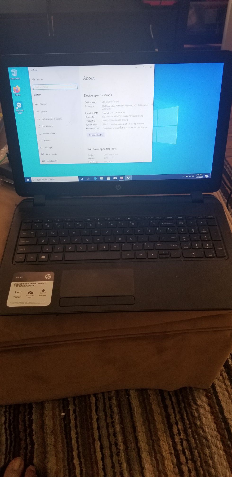 Hp 15 laptop computer