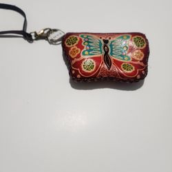 Butterfly Coin Purse Keychain Wristlet – Boho Style – Small Pouch