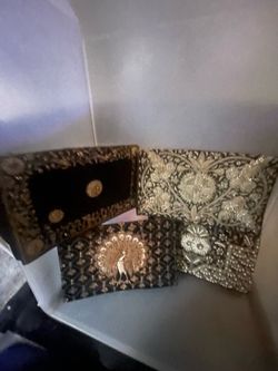 Four  Vintage Embroidered Velvet Purses